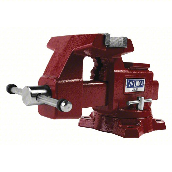 Combination Vise: Std Duty, Enclosed, 5 1/2 in Jaw Face Wd, 5 in Max Jaw Opening, Serrated