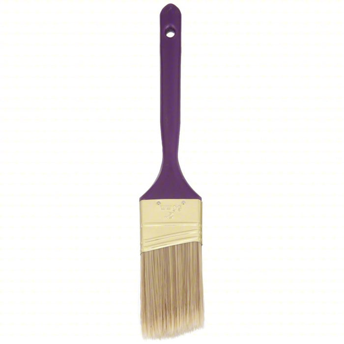 Paint Brush: Angle Sash Brush, 2 in, Synthetic, Polyester, 11 7/16 in Overall Lg