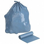 Trash Bags: 55 gal Capacity, 36 in Wd, 58 in Ht, 1.4 mil Thick, Magnum Blue, 100 PK
