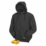 Heated Hoodie: Men's, 3XL, Black, Up to 7.5 hr, 56 in Max Chest Size, 2 Outside Pockets