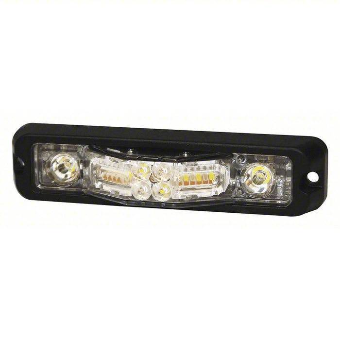 Warning Light: 5 in Lg - Vehicle Lighting, 3 9/16 in Wd - Vehicle Lighting, Amber/Red, 3 Heads