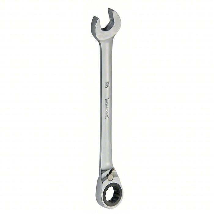 Combination Wrench: Alloy Steel, Chrome, 19 mm Head Size, 9 3/4 in Overall Lg, Offset