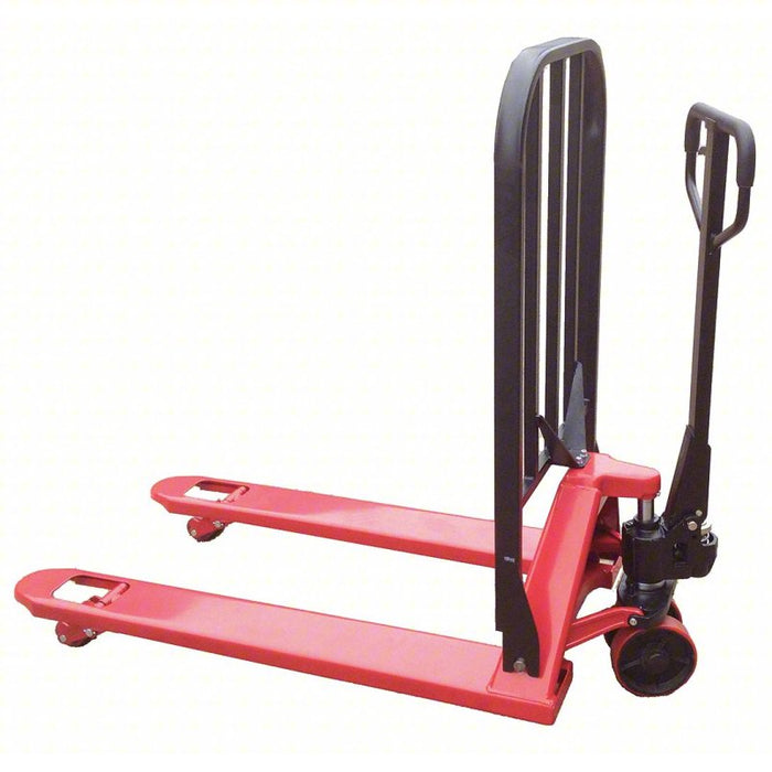 Load-Retaining Manual Pallet Jack: 5,500 lb Load Capacity, 48 in x 6 1/4 in, 27 in, 14 1/2 in