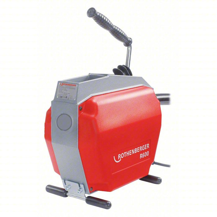 Sectional Drain Cleaning Machine: Corded, R600, 6 in Max. Pipe Dia., 0 Sections