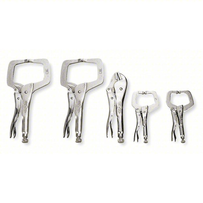 Locking Clamp Set: Fixed, 2 in_2 1/4 in_4 in Max Jaw Opening, Trigger Release