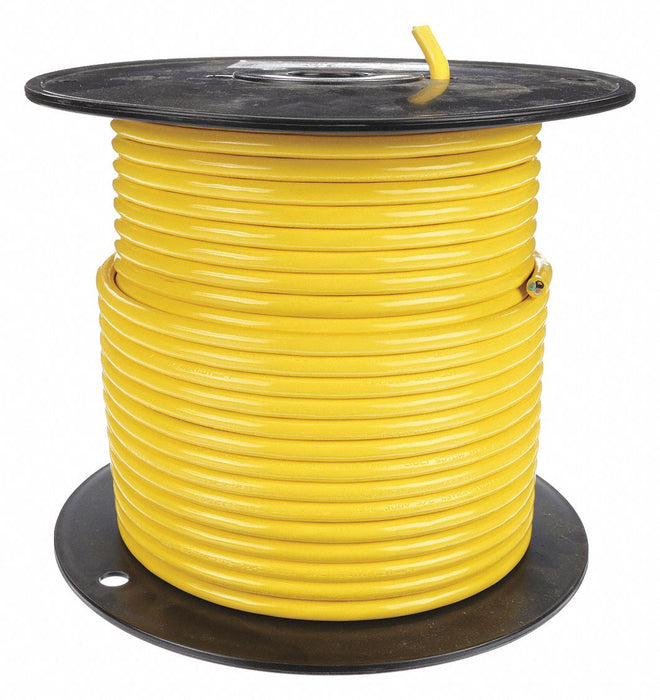 Portable Cord: 3 Conductors, 16 AWG Wire Size, PVC, Yellow, 250 ft Lg, 300 V Volt