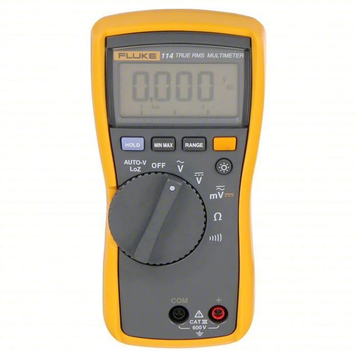 Digital Multimeter: CAT III 600V, TRMS, 600 V Max AC Volt Measurement, 6,000, LCD