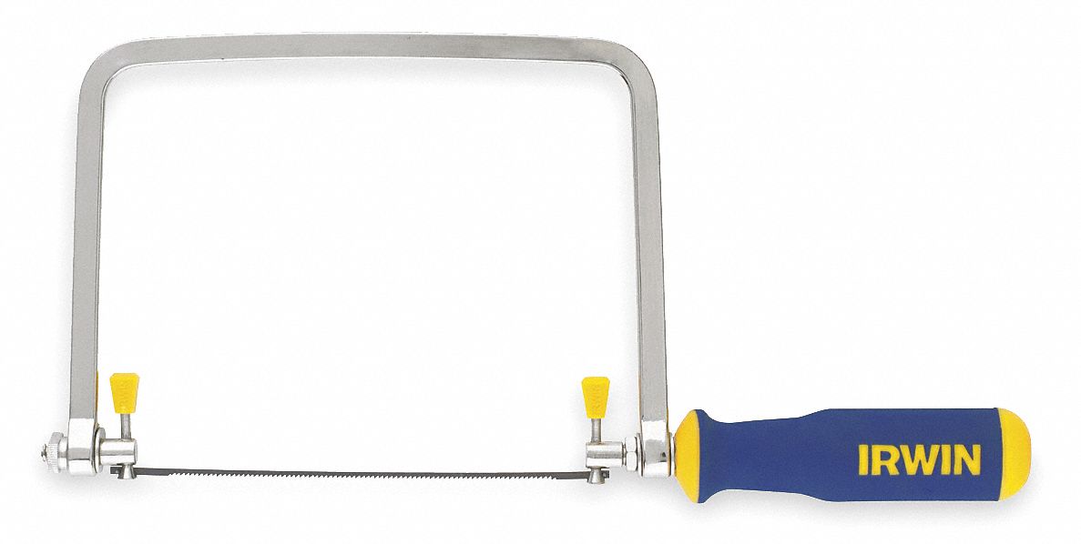 Coping Saw: 6 1/2 in Blade Lg, Steel, 13 1/4 in Overall Lg, 10, Rubber