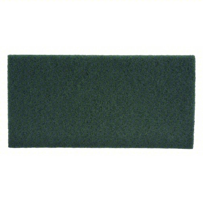 Scrubbing Pad: Green, 14 in x 20 in Floor Pad Size, 3000 rpm, 10 PK