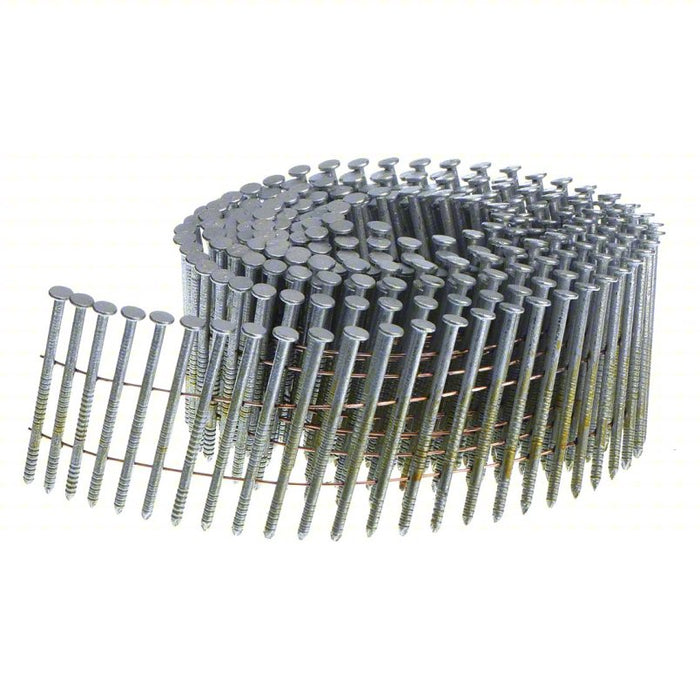 Siding Nails: 2 in Lg, Full Round Head, Thickcoat Galvanized, Steel, 3,600 PK
