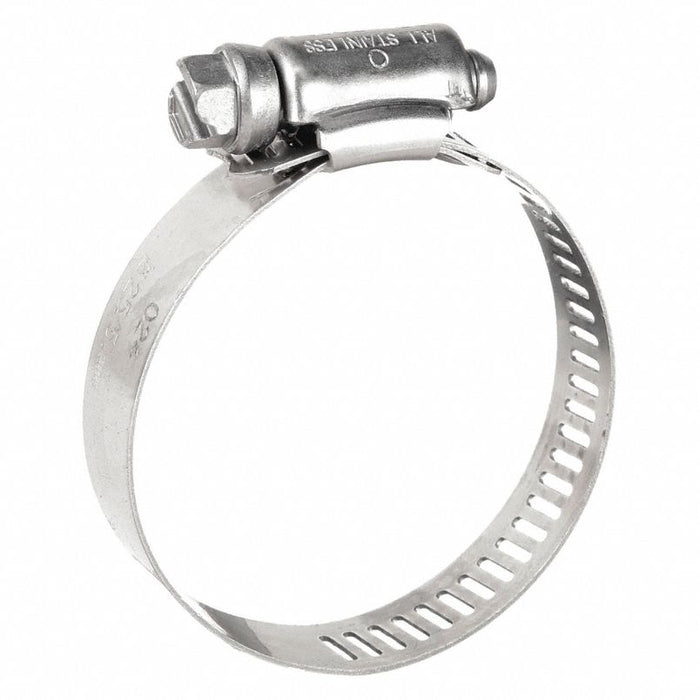 Worm Gear Hose Clamp: 201 Stainless Steel, Perforated Band, 11/16 in – 1 1/2 in Clamping Dia, 10 PK