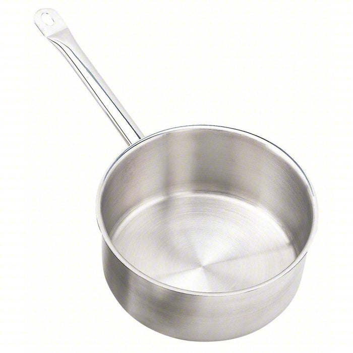 Stock Pot: 10 1/8 in Dia, 5 qt Capacity, 4 1/8 in Overall Ht, Stainless Steel
