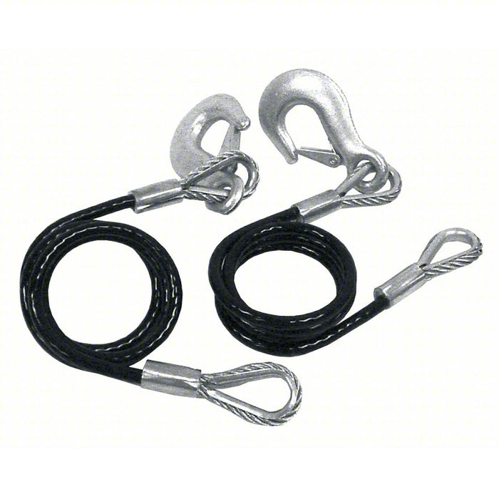 Tow Cable: Closed Hook Attachment, Heavy Duty, 2 1/2 in Overall Wd, 40 in Overall Lg, Steel