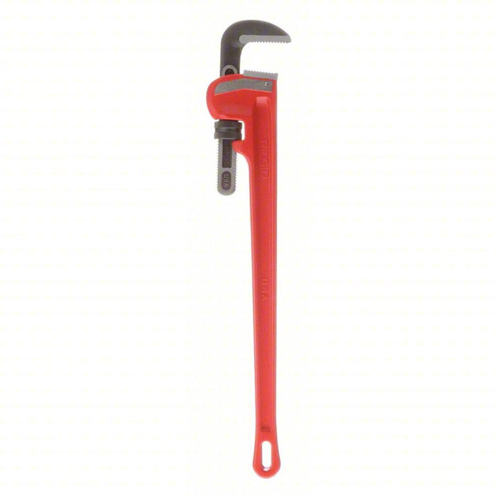 Heavy-Duty Pipe Wrench: Cast Iron, 5 in Jaw Capacity, Serrated, 36 in Overall Lg, I-Beam
