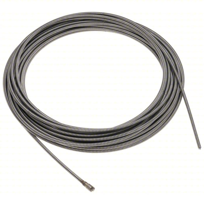 Drain Cleaning Cable: 3/8 in Dia., 100 ft Lg., Intergral Wound, Coupling, 4 in Max. Pipe Dia.