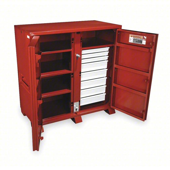 Jobsite Cabinet: 60 1/8 in Overall Wd, 30 1/4 in Overall Dp, 60 3/4 in Overall Ht