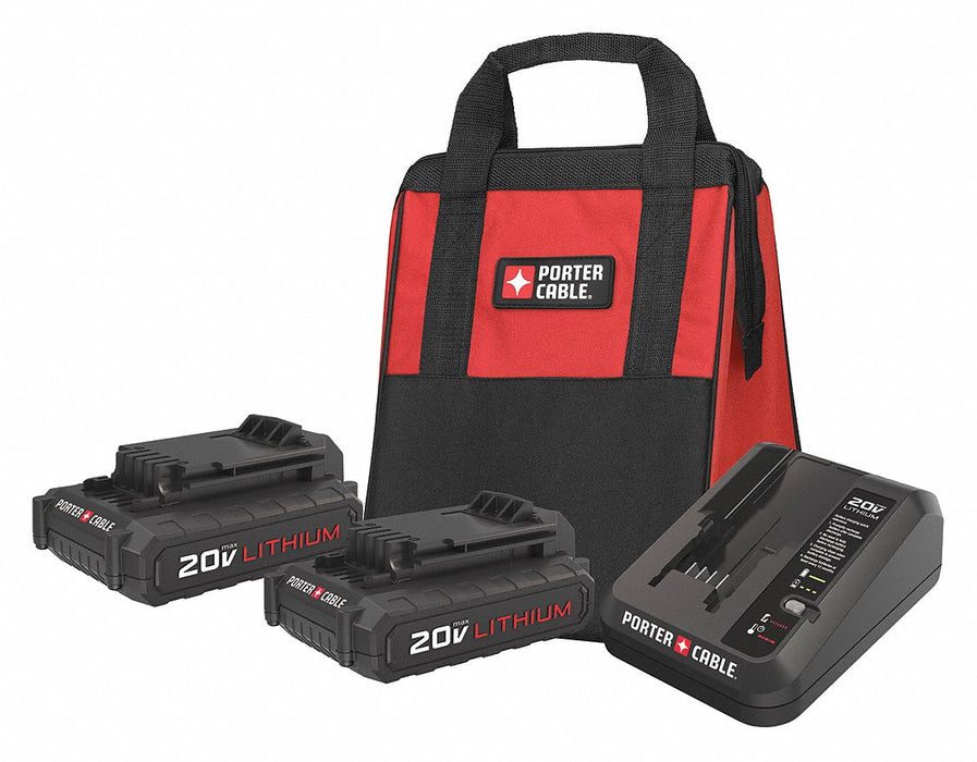 Battery and Charger Kit: 20V MAX, Li-ion, Charger Included, 2 Batteries Included, 1.3 Ah, 20V MAX
