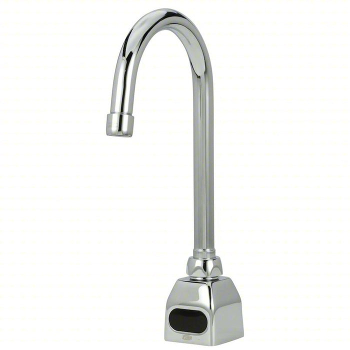 Gooseneck Bathroom Faucet: Zurn, AquaSense, Polished Chrome Finish, 0.5 gpm Flow Rate