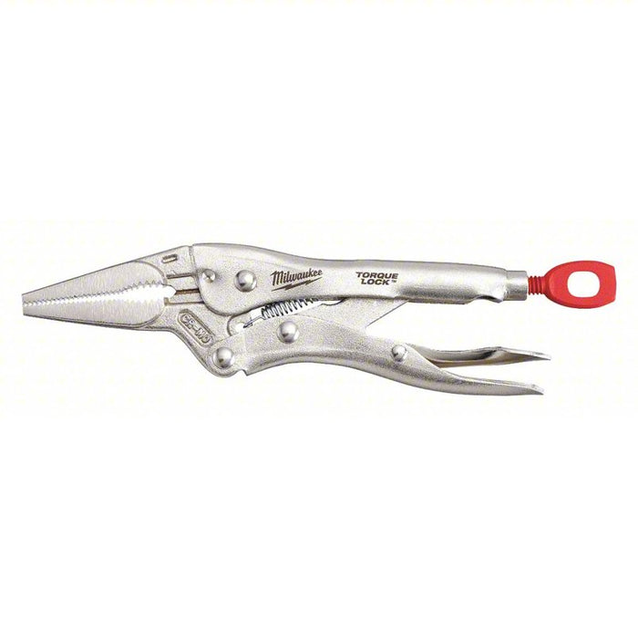 Locking Plier: Curved, Lever, 1 1/2 in Max Jaw Opening, 4 in Overall Lg, 1 1/2 in Jaw Lg