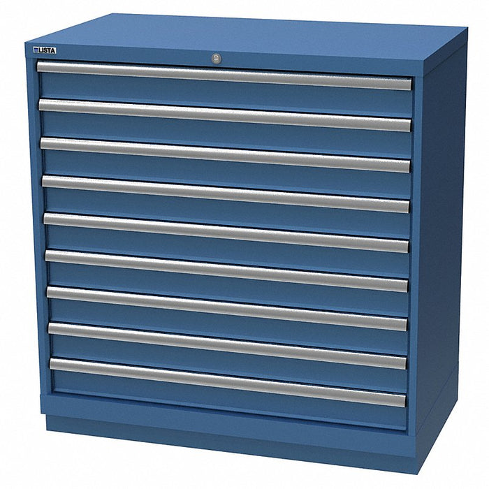 Modular Drawer Cabinet: 28 1/4 in x 28 1/2 in x 41 3/4 in, 9 Drawers, 153 Compartments, Steel
