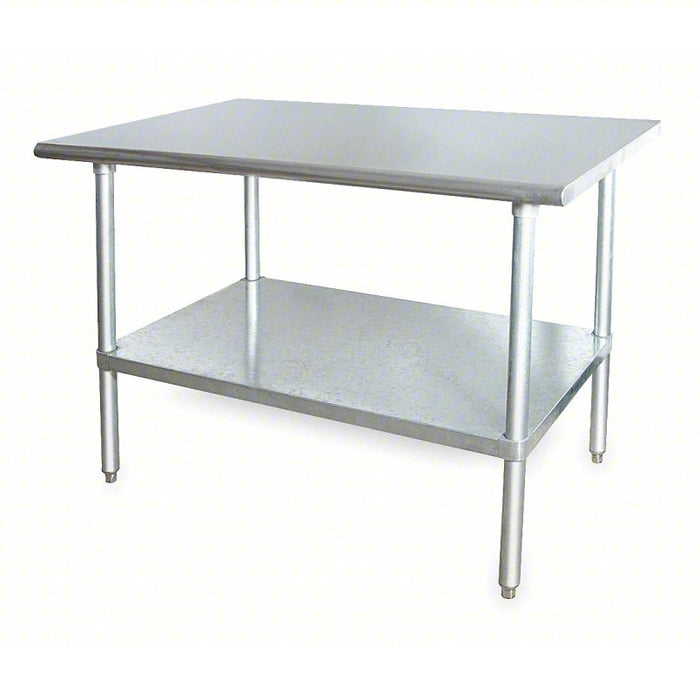 Work Table: Fixed Ht, Stainless Steel, 72 in x 24 in, 600 lb Overall Load Capacity