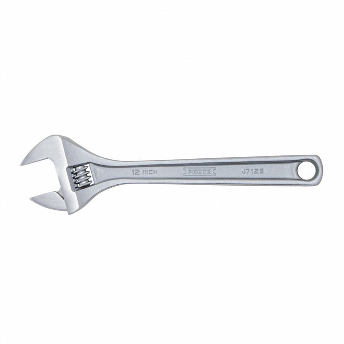 Adjustable Wrench: Alloy Steel, Chrome, 12 1/8 in Overall Lg, 1 19/32 in Jaw Capacity, Std