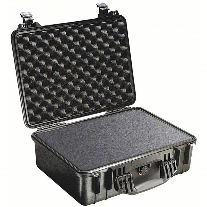 Protective Case: 12 7/8 in x 18 in x 6 3/4 in Inside, Flat/Pick and Pluck, Black, Stationary
