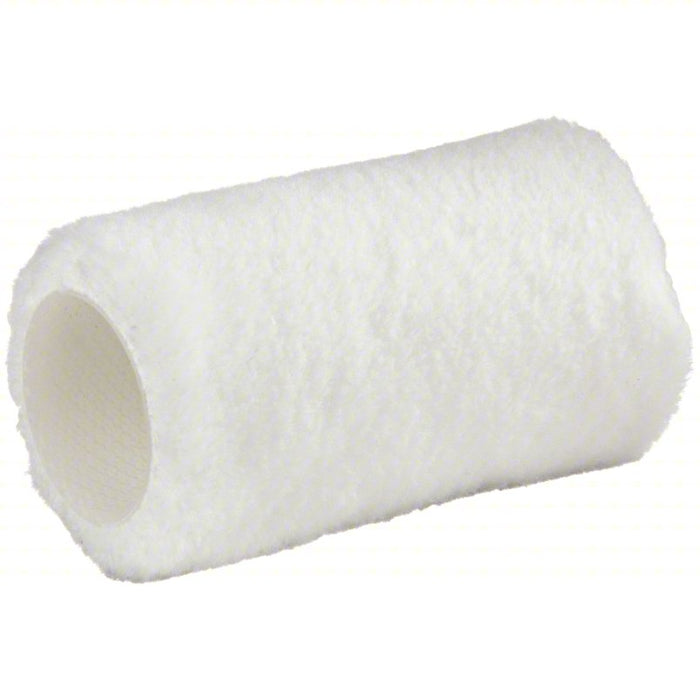 Paint Roller Cover: 4 in Lg, 3/8 in Nap Size, Synthetic, Mini, 3/8 in Nap Size