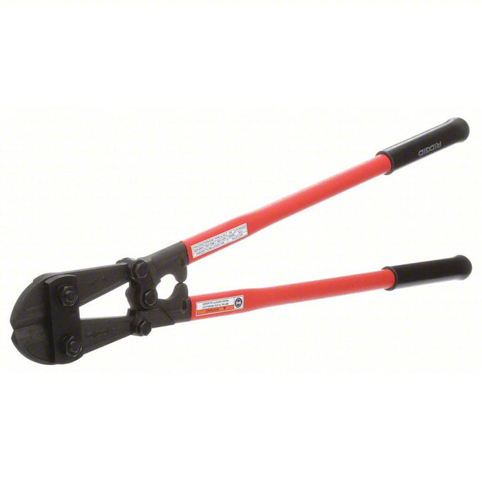 Bolt Cutters: Steel, For 7/16 in Max Dia Soft Steel, For 3/8 in Max Dia Medium Steel, Red