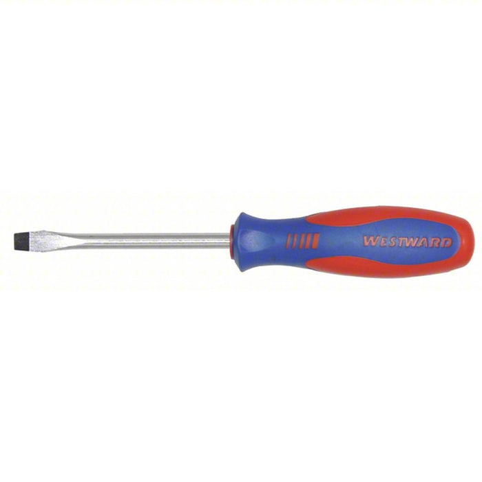 General Purpose Slotted Screwdriver: 1/4 in Tip Size, 8 1/2 in Overall Lg, 4 in Shank Lg