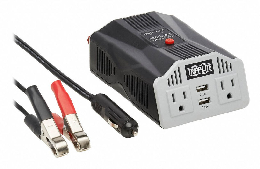 Inverter: Modified Sine Wave, Cigarette Lighter Input Plug and Battery Cables, 4 Outlets