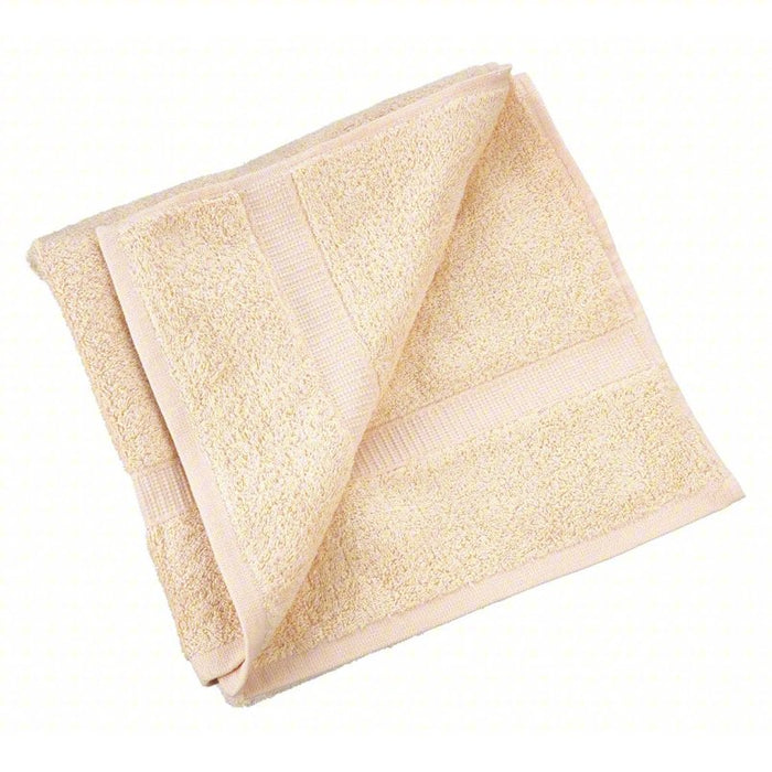 Bath Towel: Beige, 27 in Wd, 54 in Lg, 12 PK