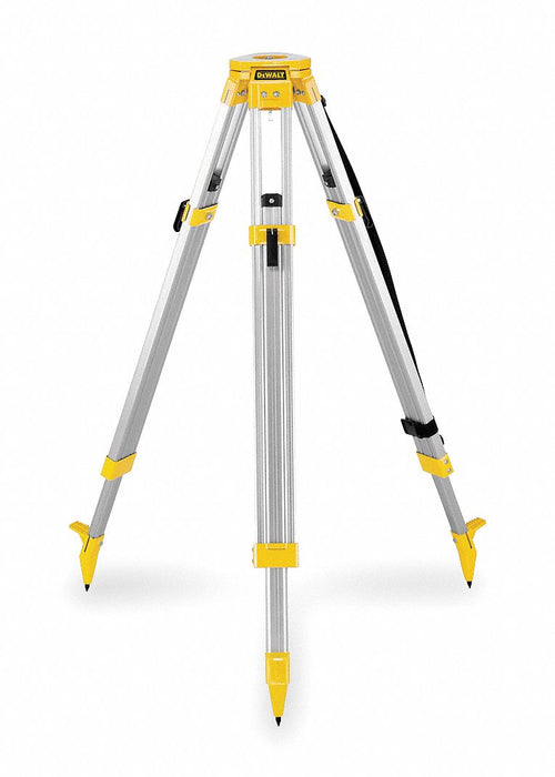 Laser Level Tripod: Flat Head, 42 to 68 in Ht, 5/8-11 Thread Size, Aluminum