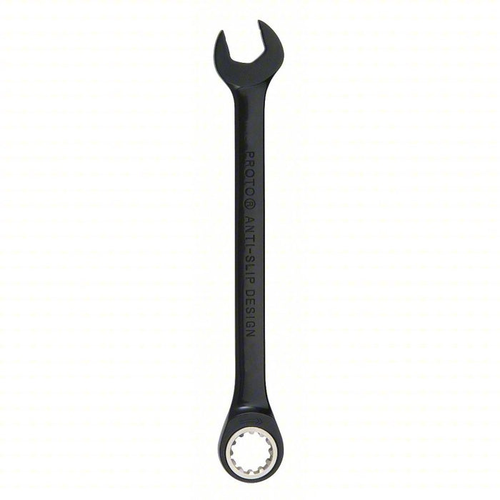 Combination Wrench: Alloy Steel, Black Chrome, 7/16 in Head Size, 6 1/2 in Overall Lg, Offset