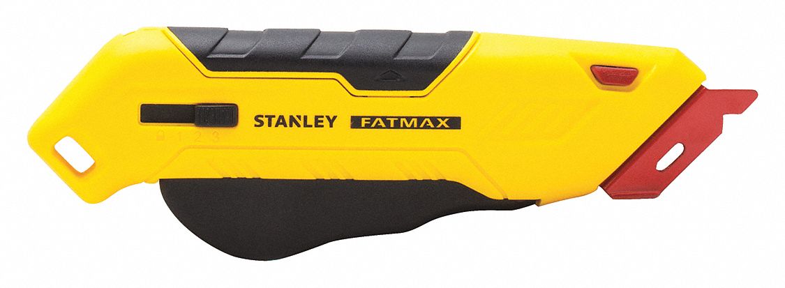 Precision Safety Cutter: 7 in Overall Lg, Plastic, Black/Yellow, Quick-Change