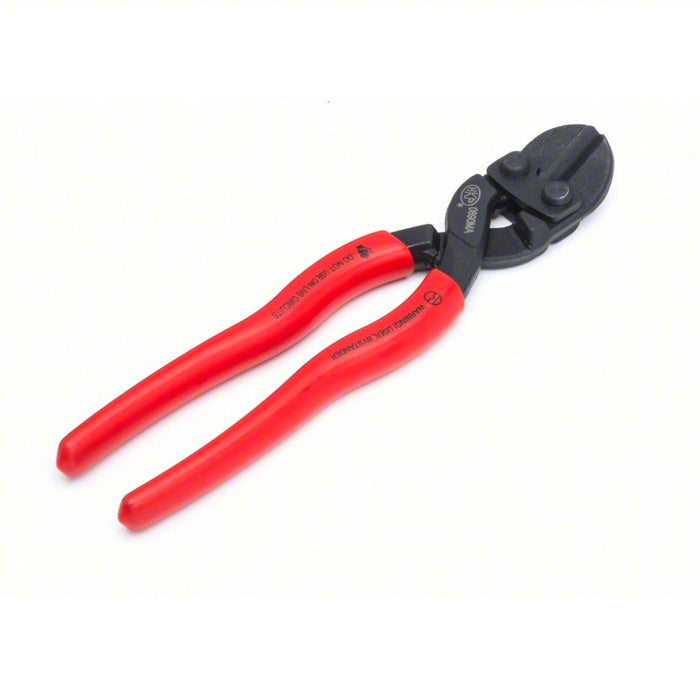 Bolt Cutters: Plastic, For 1/4 in Max Dia Soft Steel, 8 in Overall Lg, Red