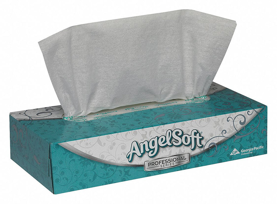 Facial Tissue: Flat, Angel Soft Professional Series®, 100 Sheets, 2 Ply, 30 PK