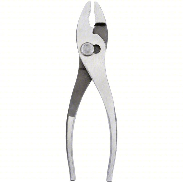 Slip Joint Plier: 3/8 in Max Jaw Opening, 6 1/2 in Overall Lg, 1 3/4 in Jaw Lg, Plain Grip, 6 - 8 in