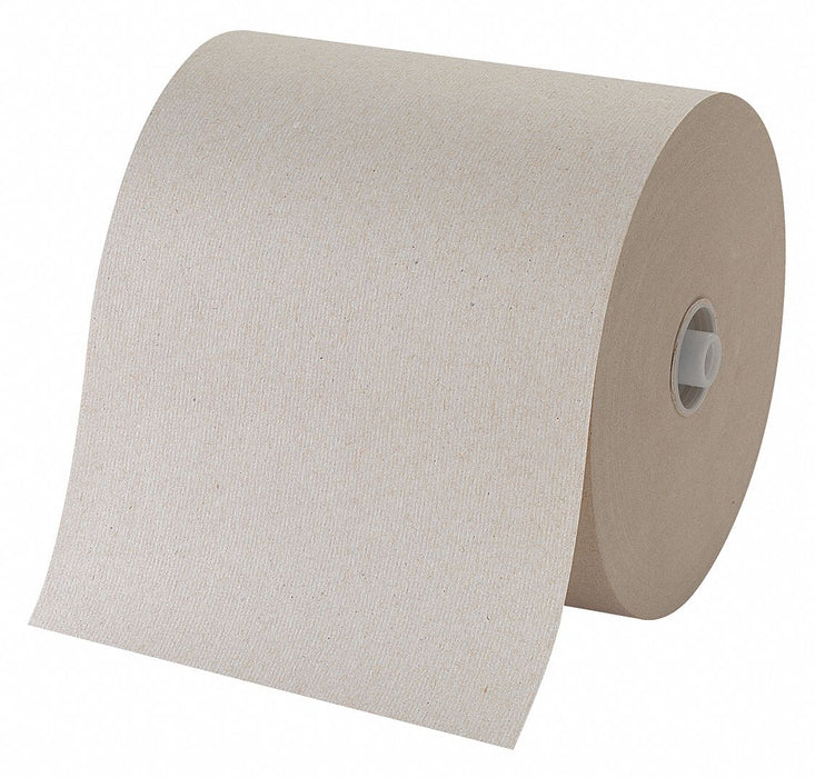 Paper Towel Roll: Brown, 7 7/8 in Roll Wd, 1,150 ft Roll Lg, Hardwound, 1 Ply, 6 PK