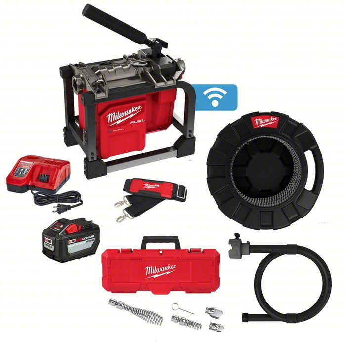 Sectional Drain Cleaning Machine Kit: Cordless, M18, 6 in Max. Pipe Dia., 6 Sections