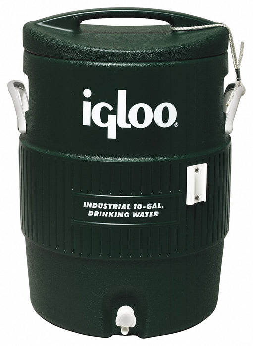 Beverage Dispenser: 10 gal Cooler Capacity, 23 1/4 in Exterior Ht, 15 51/64 in, Green