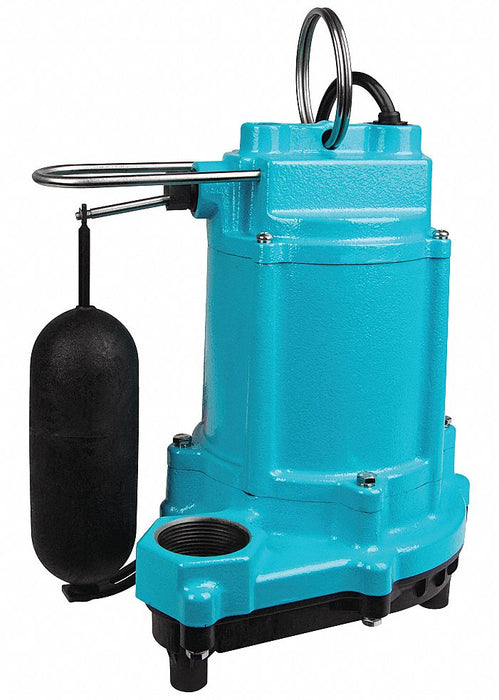 Submersible Sump Pump: 1/3, Vertical Float, 50 gpm Flow Rate @ 10 Ft. of Head, Integral