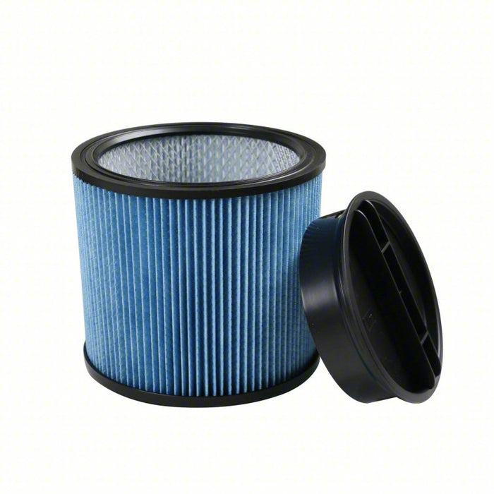 Vacuum Filter: Fits Dayton Vacuum Brand, Std, Wet/Dry, Paper, Cartridge Filter, 7 1/2 in Ht
