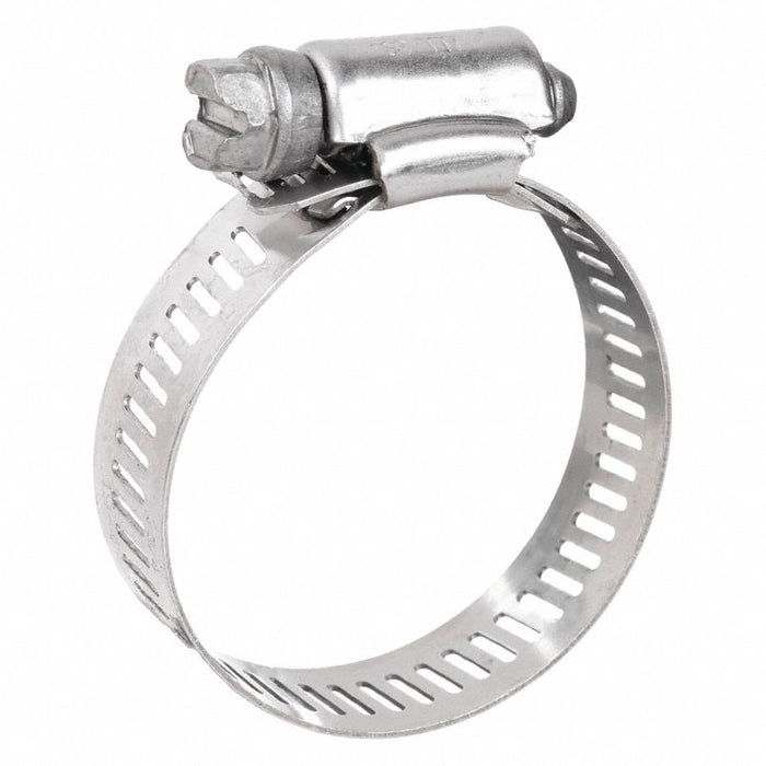 Worm Gear Hose Clamp: Interlocked, 9/16 in Hose Clamp Band Wd, 10 PK