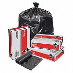 Trash Bags: 50 gal Capacity, 45 in Wd, 47 in Ht, 1.2 mil Thick, Black, 100 PK