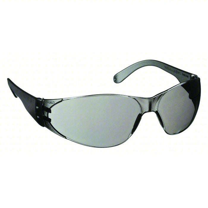 Safety Glasses: Anti-Scratch, No Foam Lining, Wraparound Frame, Frameless, Gray, 12pk