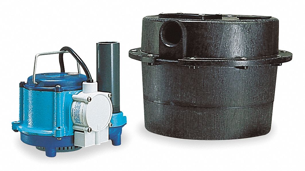 Sink Drain Pump System: 1/3 hp HP, 9 A Amps, 46 gpm Flow Rate @ 5 Ft. of Head, 110V AC