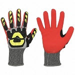 J4894 Impact Gloves XL Gray/Red/Hi-Vis Yllw PR