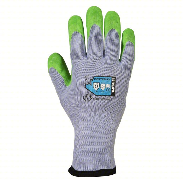 Knit Gloves: L ( 9 ), ANSI Needlestick Level 5, ANSI Cut Level A5, Smooth, Palm, 1 PR