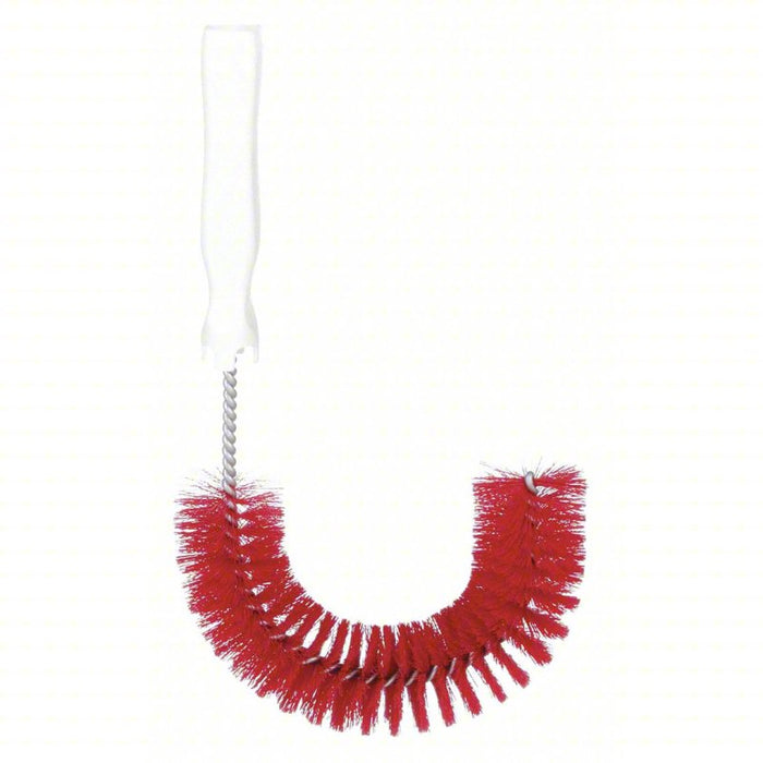 Hook Brush: Straight Handle, Polyester Bristle, Red, 2.25 in Brush Dia, 8 in Brush Lg